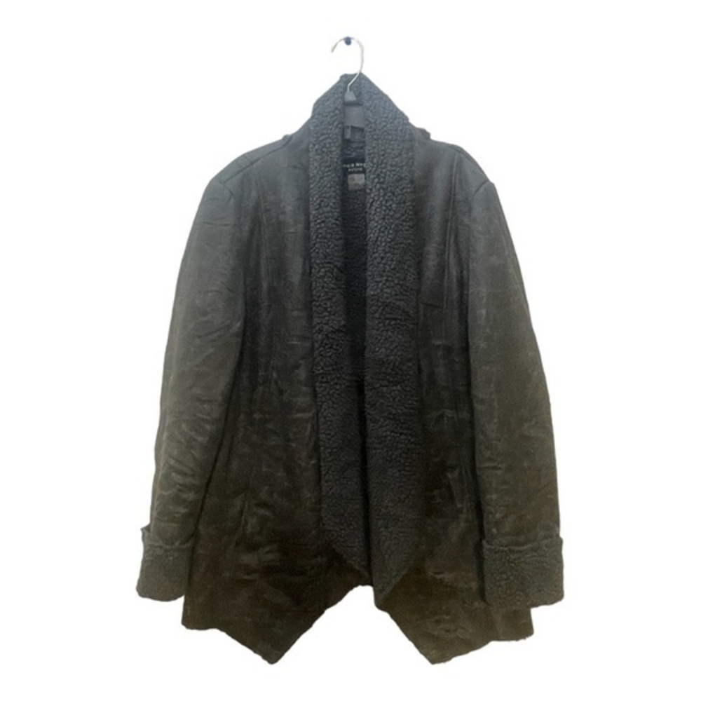 Bianca Nygard Womens Drape Front Jacket Cardigan Sherpa Lined Size Small Petite